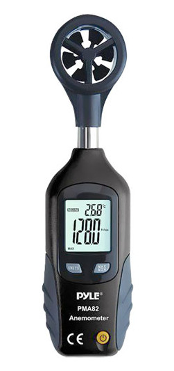 Pyle  PMA82 Digital Anemometer and Thermometer for Measuring Wind Speed 